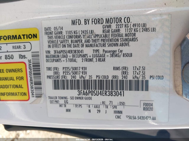 Ford Fusion Energi Titanium 2014 3FA6P0SU4ER383041 Image 9