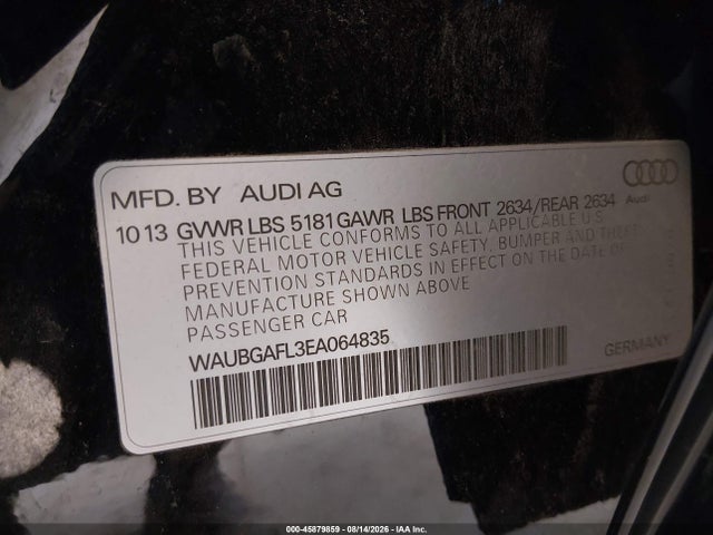 Aukcja sprzedaży 2014 Audi S4 3.0t Premium Plus, vin: WAUBGAFL3EA064835, numer aukcji: 45879859