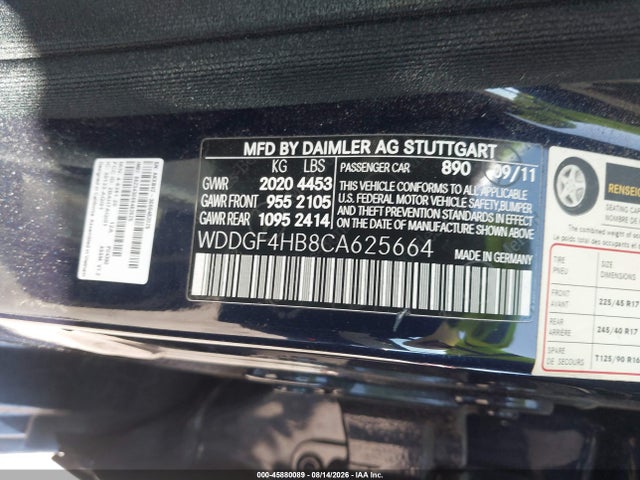 Продаж на аукціоні авто 2012 Mercedes-benz C 250 Luxury/sport, vin: WDDGF4HB8CA625664, номер лоту: 45880089