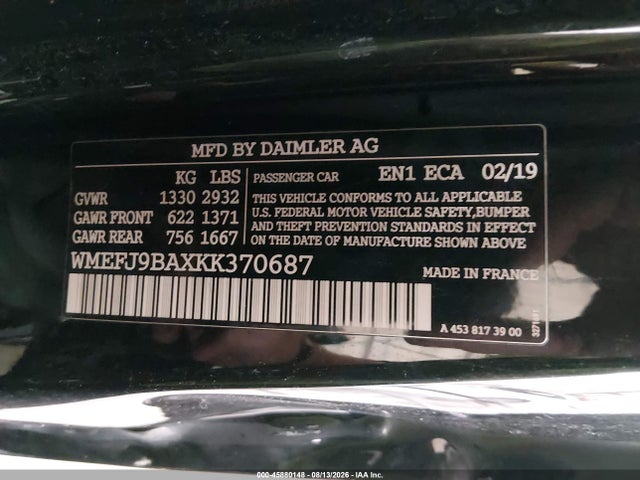 Smart Eq Fortwo Pure 2019 WMEFJ9BAXKK370687 Image 9