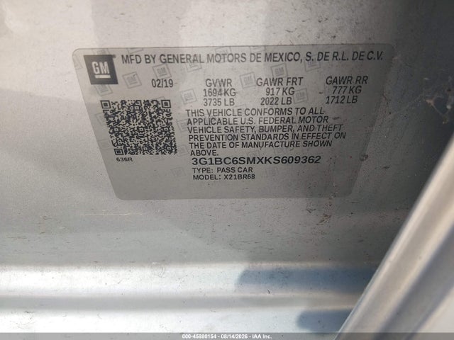 Chevrolet CRUZE LS 2019 3G1BC6SMXKS609362 Image 9