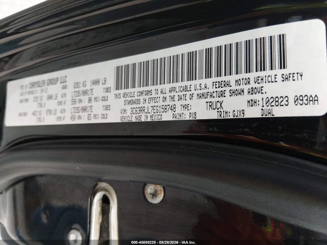 45880225 :رقم المزاد ، 3C63RRJL7EG158748 vin ، 2014 Ram 3500 Laramie مزاد بيع