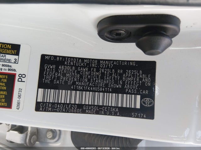 4T1BK1FK4HU584114 Toyota Camry Xse V6
