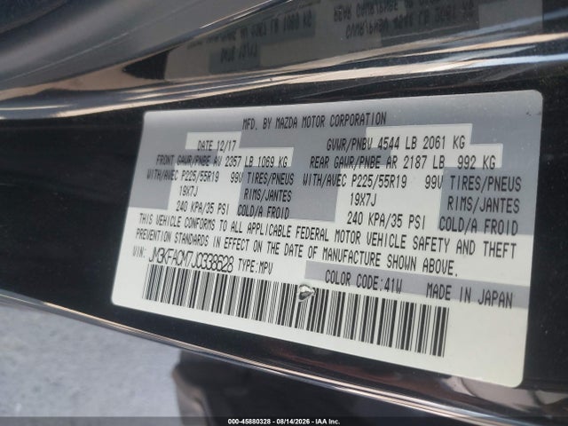 Aukcja sprzedaży 2018 Mazda Cx-5 Touring, vin: JM3KFACM7J0338628, numer aukcji: 45880328