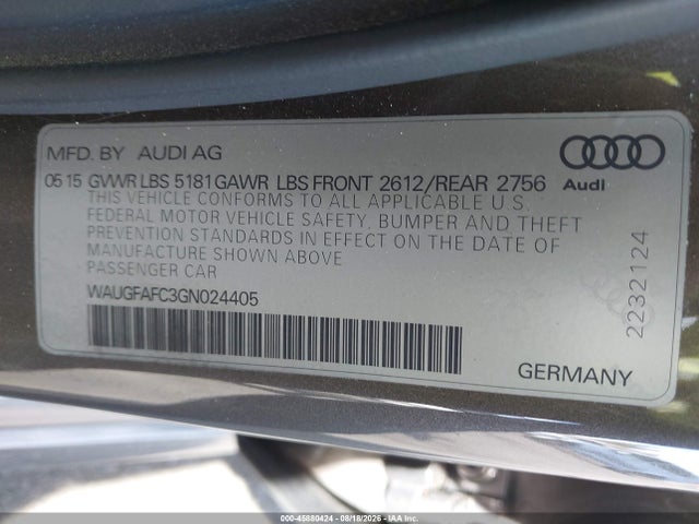 Audi A6 2.0t Premium Plus 2016 WAUGFAFC3GN024405 Image 9
