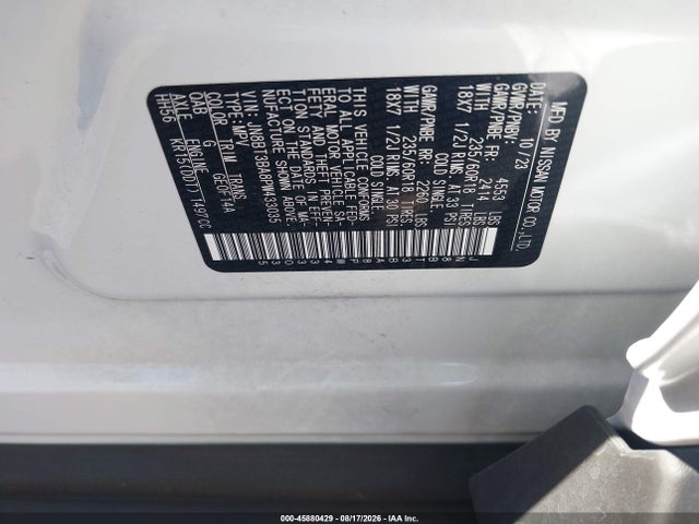 JN8BT3BA8PW433035 Nissan Rogue Sv Fwd