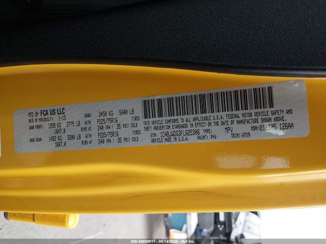 Продажа на аукционе авто 2015 Jeep Wrangler Unlimited Sport, vin: 1C4BJWDG3FL625306, номер лота: 45880511