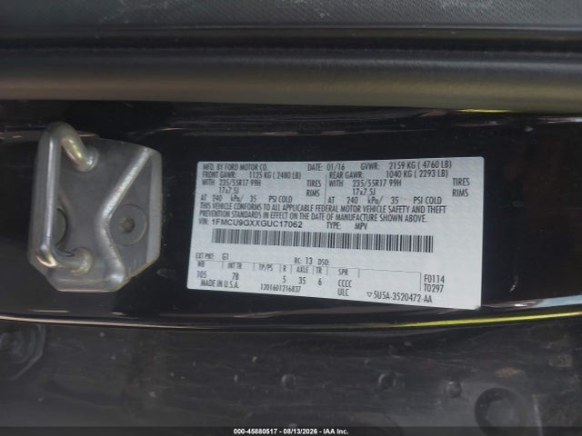 1FMCU9GXXGUC17062 Ford ESCAPE SE