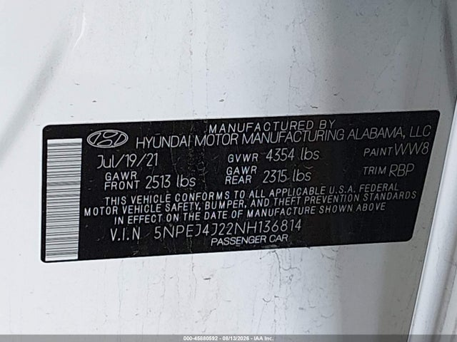 Hyundai Sonata Sel Plus 2022 5NPEJ4J22NH136814 Image 9