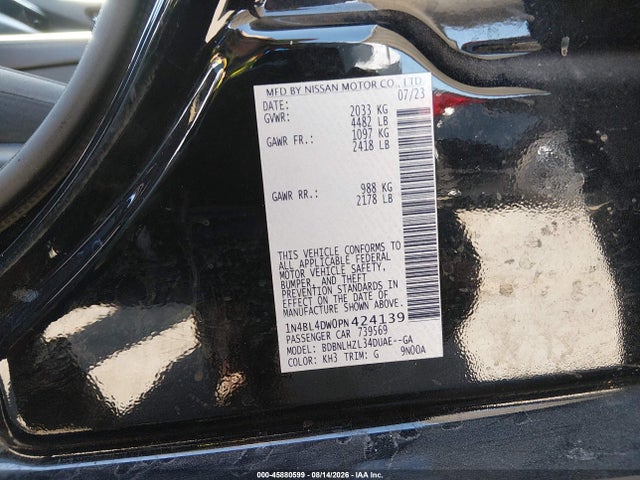 2023 Nissan Altima Sv Intelligent Awd მანქანა იყიდება აუქციონზე, vin: 1N4BL4DW0PN424139, აუქციონის ნომერი: 45880599