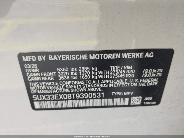 Продажа на аукционе авто 2026 Bmw X6 Xdrive40i, vin: 5UX33EX08T9390531, номер лота: 45880710