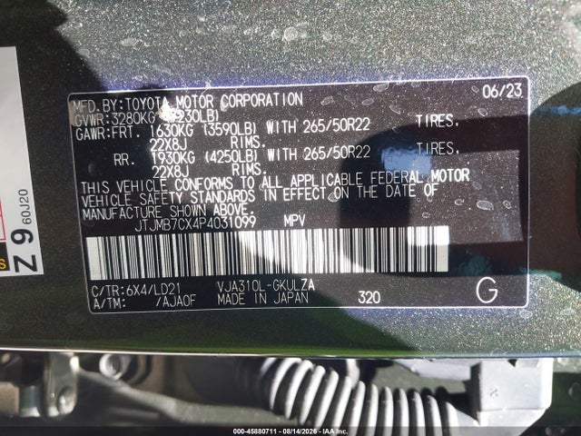 JTJMB7CX4P4031099 Lexus Lx 600 F Sport