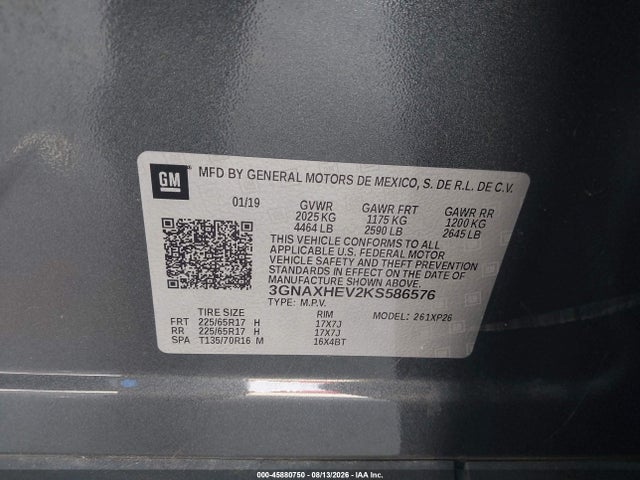 Chevrolet EQUINOX LS 2019 3GNAXHEV2KS586576 Image 9