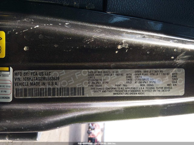 Jeep Gladiator Willys 4x4 2021 1C6HJTAG2ML563639 Image 9