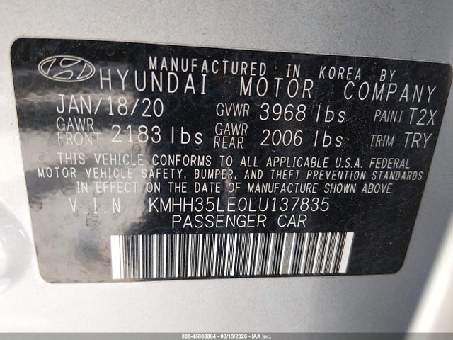 Hyundai ELANTRA GT 2020 KMHH35LE0LU137835 Image 9