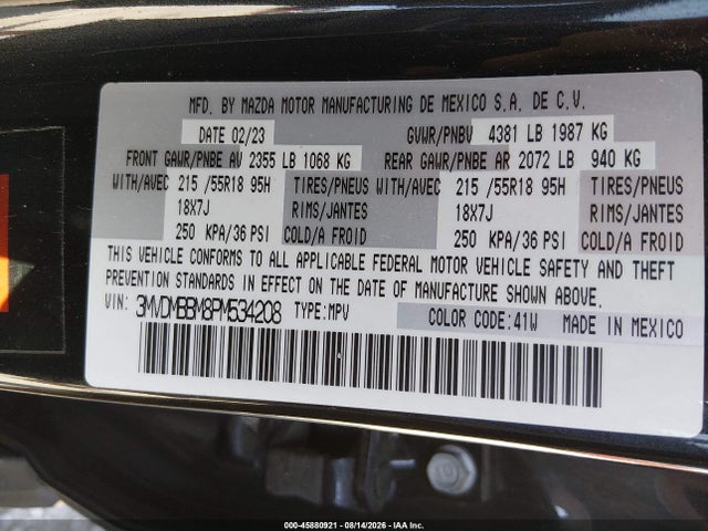 Aukcja sprzedaży 2023 Mazda Cx-30 2.5 S Select, vin: 3MVDMBBM8PM534208, numer aukcji: 45880921