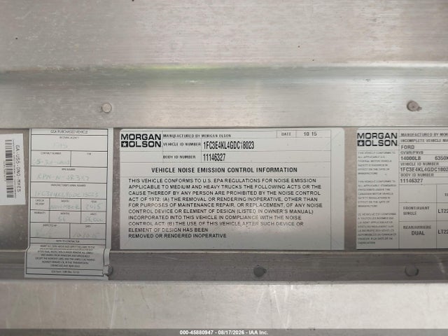 Ford E-450 Stripped 2016 1FC3E4KL4GDC18023 Image 9