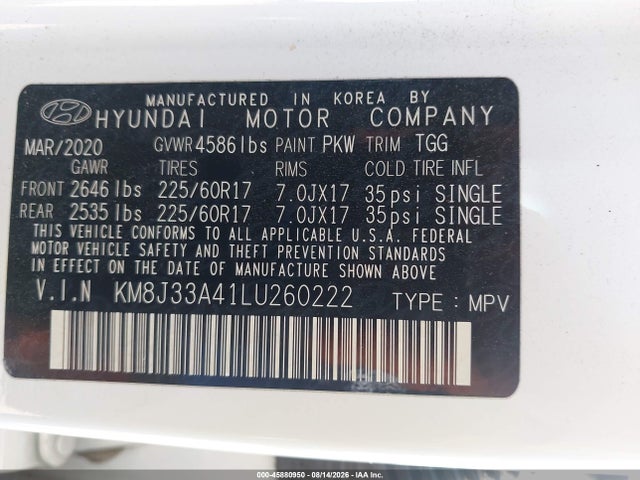 Hyundai Tucson Value 2020 KM8J33A41LU260222 Image 9