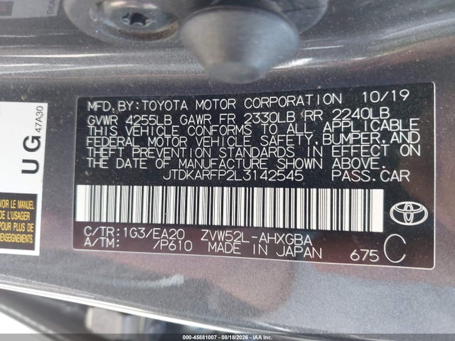 JTDKARFP2L3142545 Toyota Prius Prime Xle
