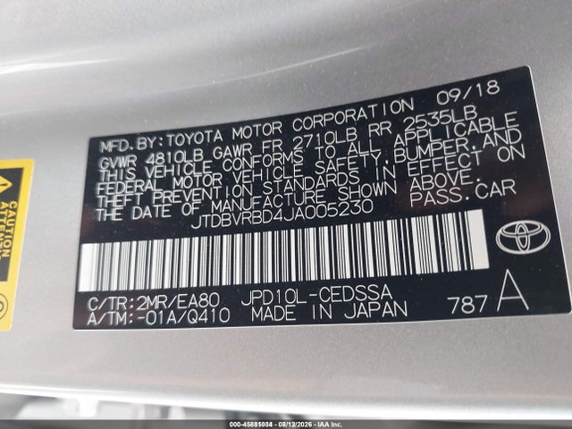 Toyota Mirai 2018 JTDBVRBD4JA005230 Image 9