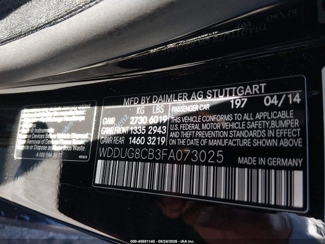Mercedes-Benz S 550 2015 WDDUG8CB3FA073025 Image 9