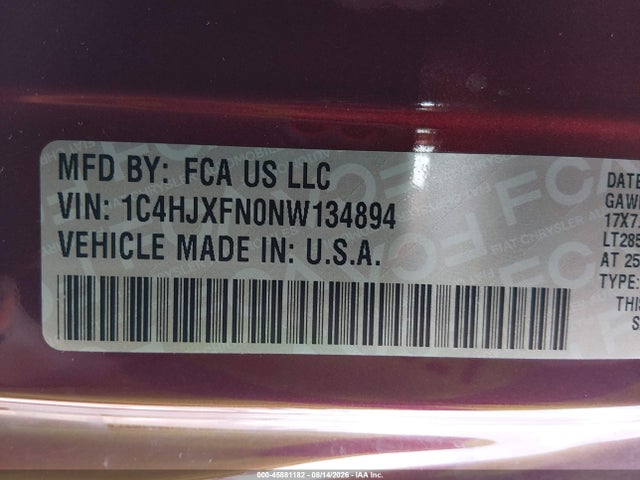 Продажа на аукционе авто 2022 Jeep Wrangler Unlimited Rubicon 4x4, vin: 1C4HJXFN0NW134894, номер лота: 45881182