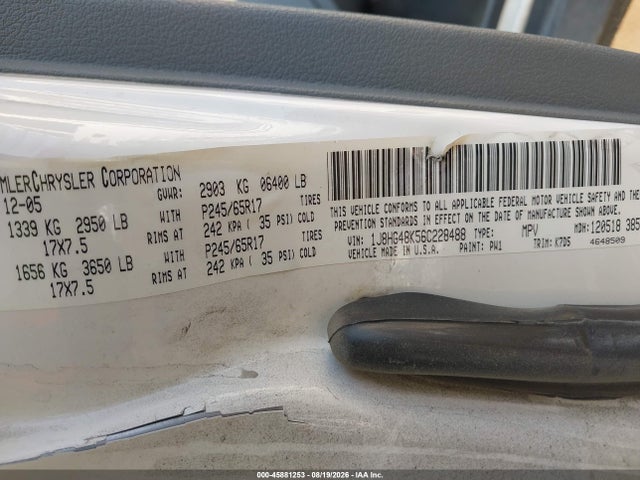 Продаж на аукціоні авто 2006 Jeep Commander, vin: 1J8HG48K56C228488, номер лоту: 45881253