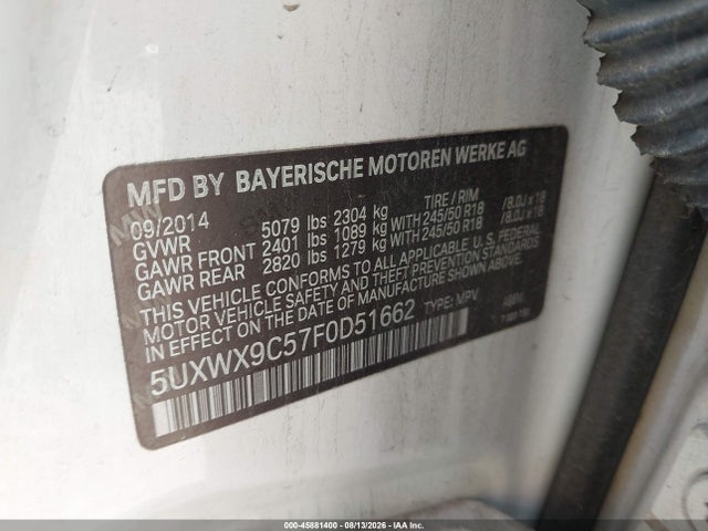 5UXWX9C57F0D51662 BMW X3 Xdrive28i