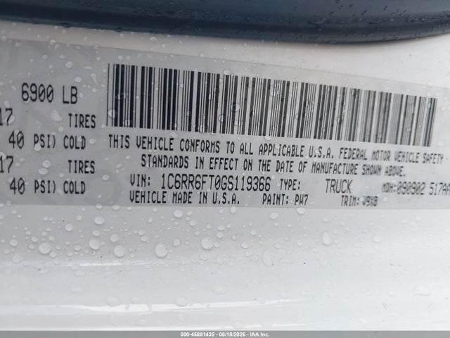 2016 Ram 1500 Tradesman მანქანა იყიდება აუქციონზე, vin: 1C6RR6FT0GS119366, აუქციონის ნომერი: 45881435