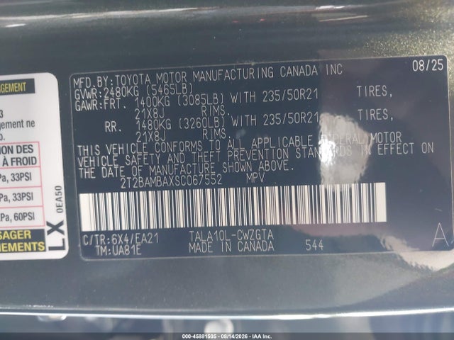 Lexus Rx 350 Premium 2025 2T2BAMBAXSC067552 Image 9