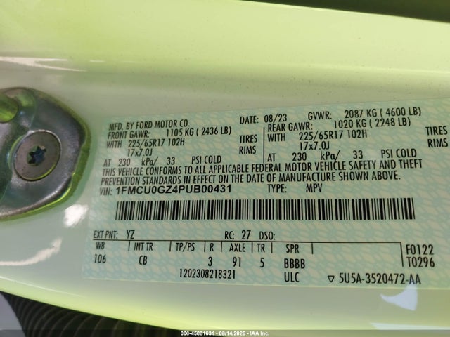 Ford Escape Active 2023 1FMCU0GZ4PUB00431 Image 9