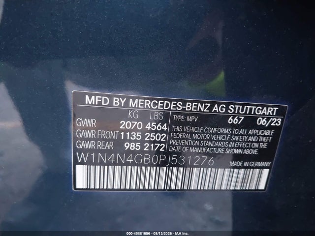 Продажа на аукционе авто 2023 Mercedes-benz Gla 250, vin: W1N4N4GB0PJ531276, номер лота: 45881656