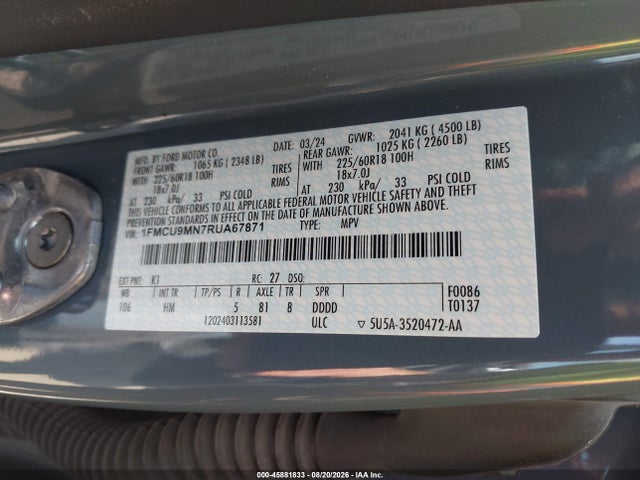 Ford Escape St-line 2024 1FMCU9MN7RUA67871 Image 9