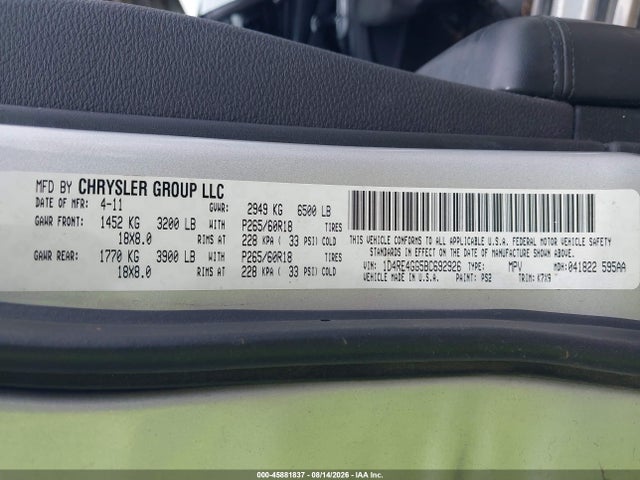 Aukcja sprzedaży 2011 Dodge Durango Crew, vin: 1D4RE4GG5BC692926, numer aukcji: 45881837