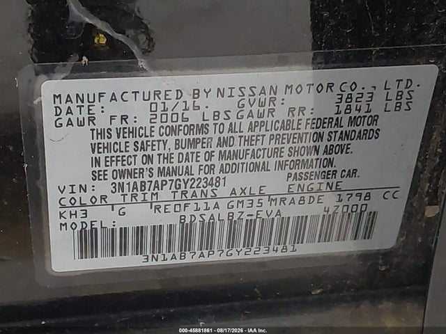 Nissan SENTRA S 2016 3N1AB7AP7GY223481 Image 9