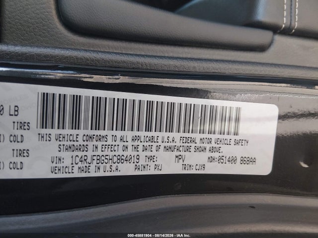 Продаж на аукціоні авто 2017 Jeep Grand Cherokee Limited, vin: 1C4RJFBG5HC864019, номер лоту: 45881904