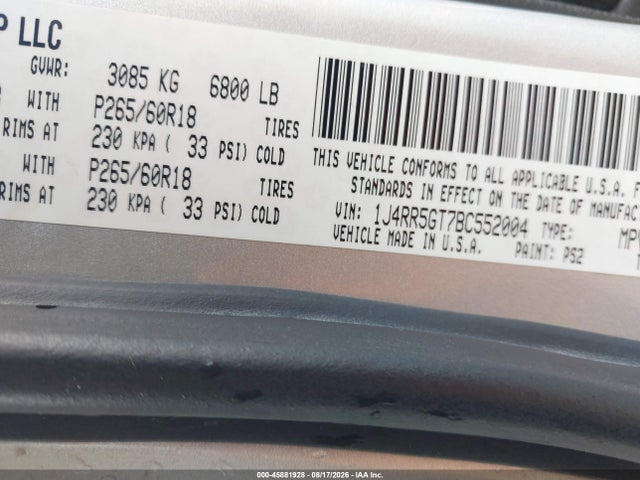 Продаж на аукціоні авто 2011 Jeep Grand Cherokee Limited, vin: 1J4RR5GT7BC552004, номер лоту: 45881928