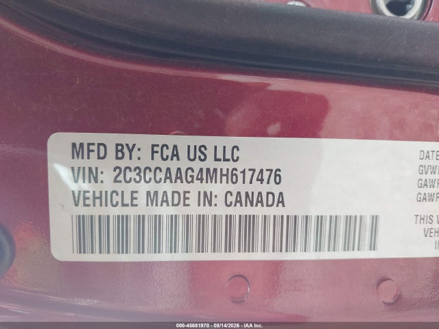 Aukcja sprzedaży 2021 Chrysler 300 Touring, vin: 2C3CCAAG4MH617476, numer aukcji: 45881970