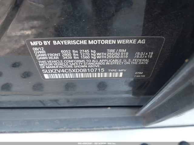 Продажа на аукционе авто 2013 Bmw X5 Xdrive35i/xdrive35i Premium/xdrive35i Sport Activity, vin: 5UXZV4C5XD0B10715, номер лота: 45882081
