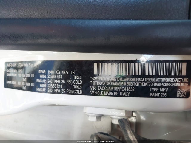 Jeep Renegade Latitude 2015 ZACCJABT6FPC41832 Image 9