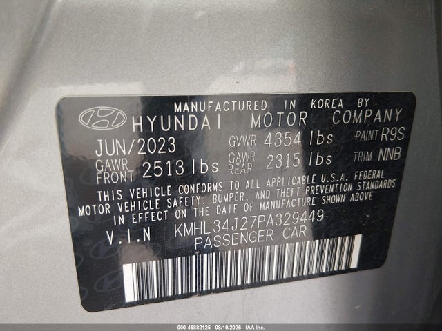 Hyundai Sonata Limited 2023 KMHL34J27PA329449 Image 9