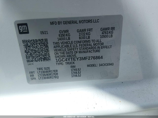 Chevrolet SILVERADO 3500HD 2021 1GC4YTEY3MF276864 Image 8