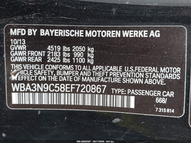 Aukcja sprzedaży 2014 Bmw 428i Xdrive, vin: WBA3N9C58EF720867, numer aukcji: 45882367