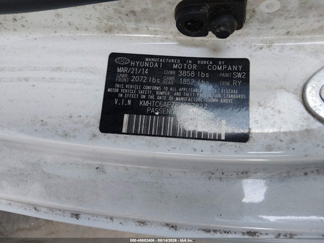 Продажа на аукционе авто 2014 Hyundai Veloster Turbo W/black, vin: KMHTC6AE7EU207837, номер лота: 45882406