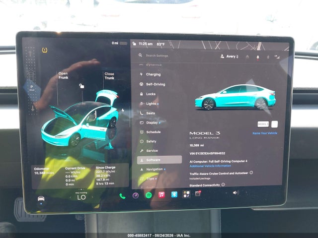 45882417 :رقم المزاد ، 5YJ3E1EA4SF994632 vin ، 2025 Tesla Model 3 Long Range Rear-wheel Drive/standard Rear-wheel Drive مزاد بيع