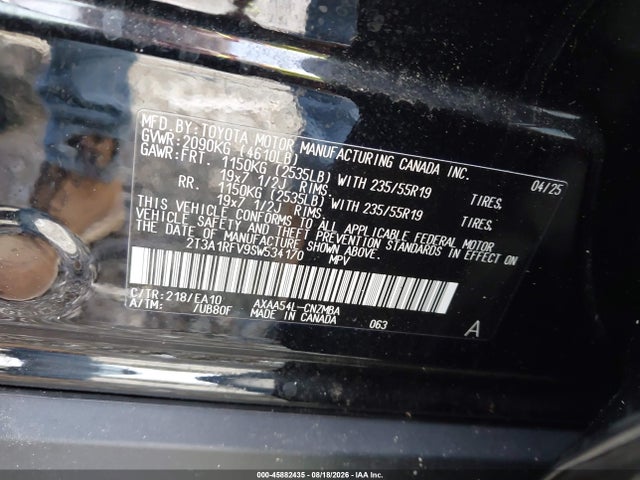 Продажа на аукционе авто 2025 Toyota Rav4 Xle Premium, vin: 2T3A1RFV9SW534170, номер лота: 45882435
