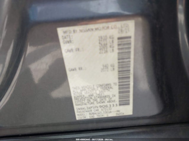Nissan Altima 2.5 S 2015 1N4AL3AP5FN906333 Image 9