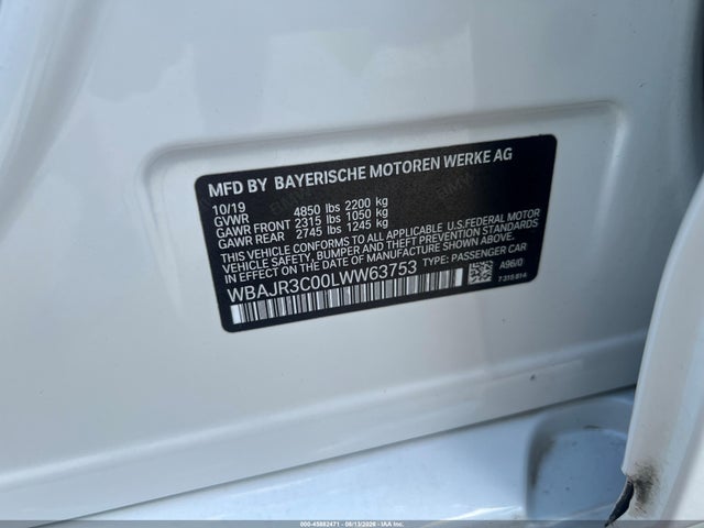 Продажа на аукционе авто 2020 Bmw 530i, vin: WBAJR3C00LWW63753, номер лота: 45882471