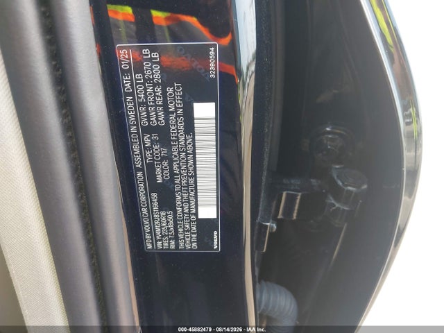 Aukcja sprzedaży 2025 Volvo Xc60 B5 Core, vin: YV4M12RJ8S1166458, numer aukcji: 45882479