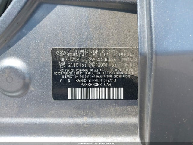 45882502 :رقم المزاد ، KMHD35LE9DU136750 vin ، 2013 Hyundai Elantra Gt مزاد بيع
